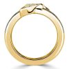 Baguette Cut Blue Sapphire Wide Band Ring in 18K Gold Plated Sterling Silver