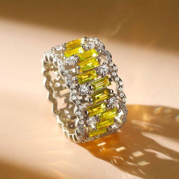 Peridot Baguette Eternity Band - 18K Rose Gold Plated Sterling Silver Wedding Ring