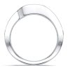 Two Row Channel Set Blue and White Sapphire Half Eternity Band Ring in Sterling Silver