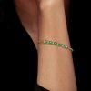 18K Gold Plated Emerald Cut Sapphire Chain Bracelet | Sterling Silver