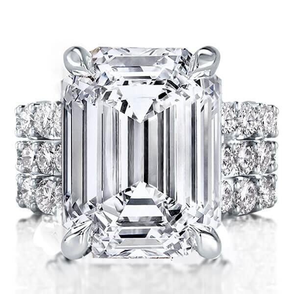 3-Piece Created White Sapphire & Diamond-Look Wedding Ring Set in Sterling Silver