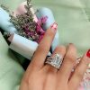 3-Piece Created White Sapphire & Diamond-Look Wedding Ring Set in Sterling Silver