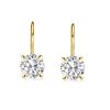 White Sapphire Earrings - Classic 4-Prong Round Cut Sterling Silver (2.00 CT)