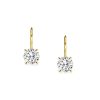 White Sapphire Earrings - Classic 4-Prong Round Cut Sterling Silver (2.00 CT)