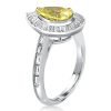 Pear Cut Halo Engagement Ring in Two-Tone Rhodium Plated Sterling Silver