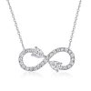 Sterling Silver Pear-Shaped Infinity Necklace - 16-22 Inch Chain