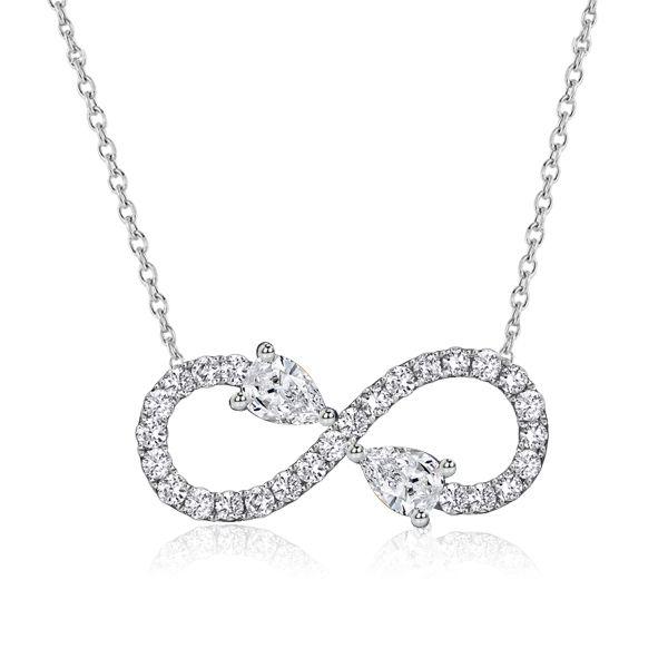 Sterling Silver Pear-Shaped Infinity Necklace - 16-22 Inch Chain