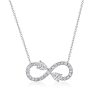 Sterling Silver Pear-Shaped Infinity Necklace - 16-22 Inch Chain