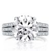 Sterling Silver Split Shank Round Cut Cubic Zirconia Tension Engagement Ring