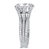 Sterling Silver Split Shank Round Cut Cubic Zirconia Tension Engagement Ring