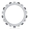 Milgrain Black Eternity Band - Vintage Style Wedding Ring in Sterling Silver