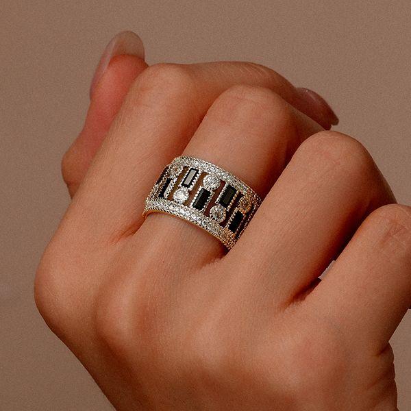 Milgrain Black Eternity Band - Vintage Style Wedding Ring in Sterling Silver