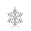 White Sapphire Snowflake Necklace Pendant in Rhodium-Plated 925 Sterling Silver
