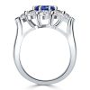 Cushion Cut Flower Engagement Ring - 925 Sterling Silver