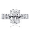 2.00 CT Oval Hidden Halo Created White Sapphire Engagement Ring in Rhodium-Plated Sterling Silver