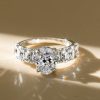 2.00 CT Oval Hidden Halo Created White Sapphire Engagement Ring in Rhodium-Plated Sterling Silver