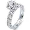 2.00 CT Oval Hidden Halo Created White Sapphire Engagement Ring in Rhodium-Plated Sterling Silver