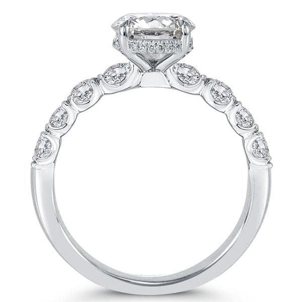 2.00 CT Oval Hidden Halo Created White Sapphire Engagement Ring in Rhodium-Plated Sterling Silver