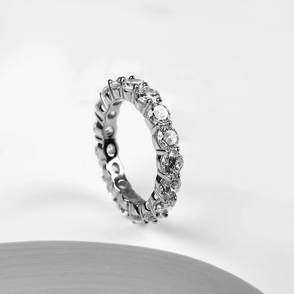 Eternity Created White Sapphire Wedding Band - Sterling Silver