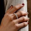 Eternity Created White Sapphire Wedding Band - Sterling Silver