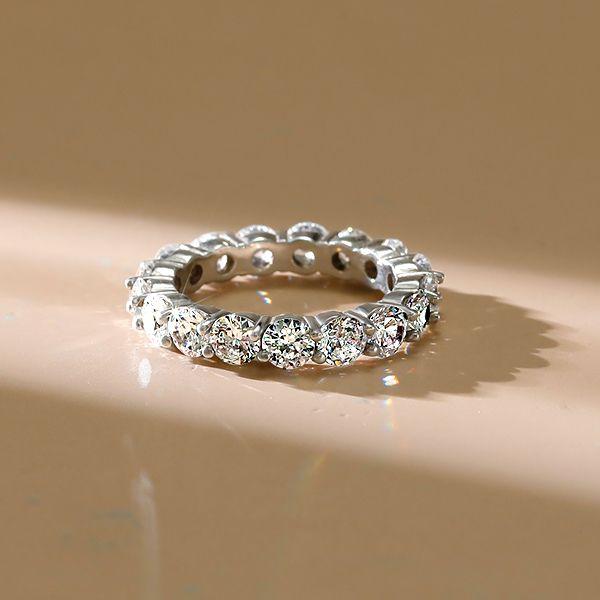 Eternity Created White Sapphire Wedding Band - Sterling Silver