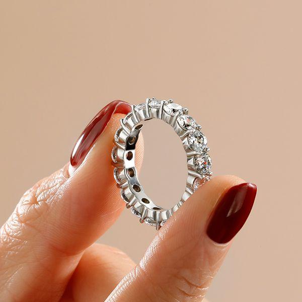 Eternity Created White Sapphire Wedding Band - Sterling Silver