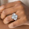 9.5 CTW 5-Stone Oval Simulated Diamond Band in Sterling Silver