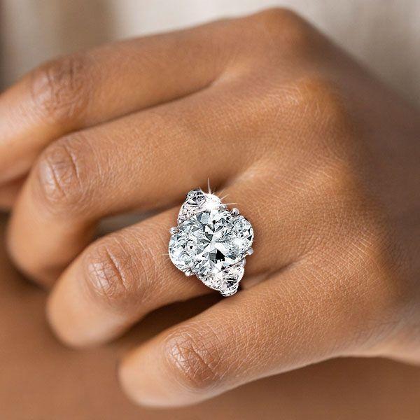 9.5 CTW 5-Stone Oval Simulated Diamond Band in Sterling Silver