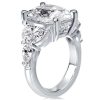 9.5 CTW 5-Stone Oval Simulated Diamond Band in Sterling Silver