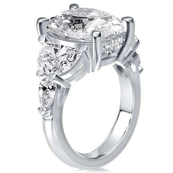 9.5 CTW 5-Stone Oval Simulated Diamond Band in Sterling Silver