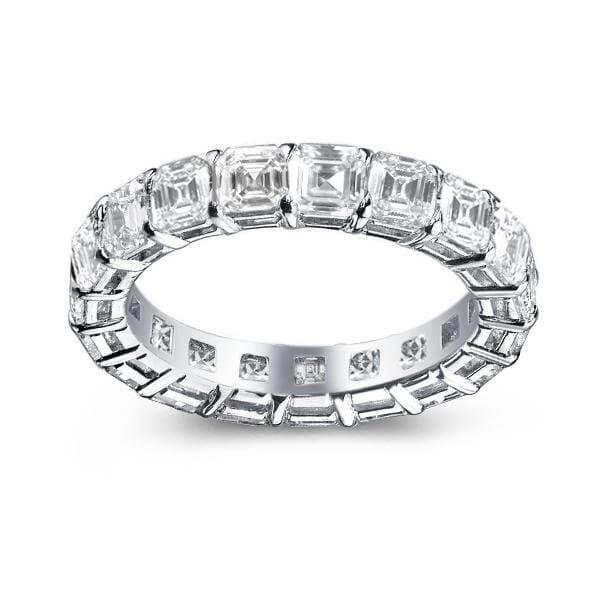 Double Stacked 10.60 CT. TW. Sterling Silver Wedding Band with Rhodium Finish