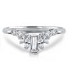 Sterling Silver Chevron Wedding Band with Mixed Shape Stones - 0.65 CT. TW.
