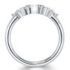 Sterling Silver Chevron Wedding Band with Mixed Shape Stones - 0.65 CT. TW.