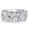 Sterling Silver Round & Pear Half Eternity Anniversary Band - 3.48 CT. TW.