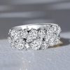 Sterling Silver Round & Pear Half Eternity Anniversary Band - 3.48 CT. TW.
