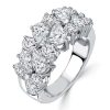 Sterling Silver Round & Pear Half Eternity Anniversary Band - 3.48 CT. TW.