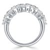 Sterling Silver Round & Pear Half Eternity Anniversary Band - 3.48 CT. TW.