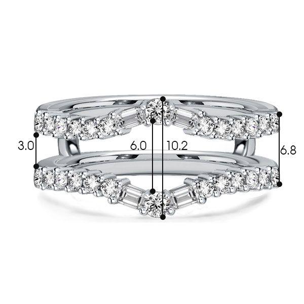 Sterling Silver Baguette & Round Cut CZ Ring Enhancer - 0.62 CT TW