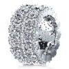 Double Row Halo White Sapphire Wedding Band - 925 Sterling Silver