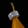 Double Row Halo White Sapphire Wedding Band - 925 Sterling Silver