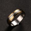 Two-Tone Twill Titanium Steel Men's Wedding Band - Discounted