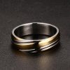 Two-Tone Twill Titanium Steel Men's Wedding Band - Discounted