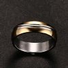 Two-Tone Twill Titanium Steel Men's Wedding Band - Discounted