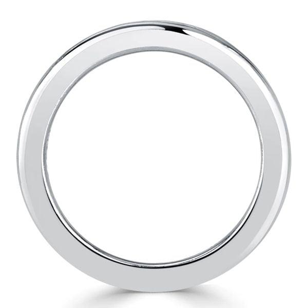 Blue Sapphire Wide Eternity Wedding Band Flush Setting Sterling Silver