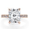 Rose Gold Radiant Cut White Sapphire Engagement Ring - 3.5 CT