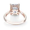 Rose Gold Radiant Cut White Sapphire Engagement Ring - 3.5 CT