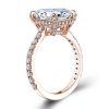 Rose Gold Radiant Cut White Sapphire Engagement Ring - 3.5 CT
