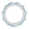 Emerald Eternity Aquamarine Wedding Band for Women in Sterling Silver
