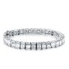 Emerald Cut Sterling Silver Tennis Bracelet (21 CT TW, 6-9 Inch)