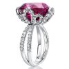 Flower Design Oval Engagement Ring | 925 Sterling Silver Rhodium Plated